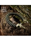 Браслет із паракорду "Ворон череп" вузький (темний хакі)