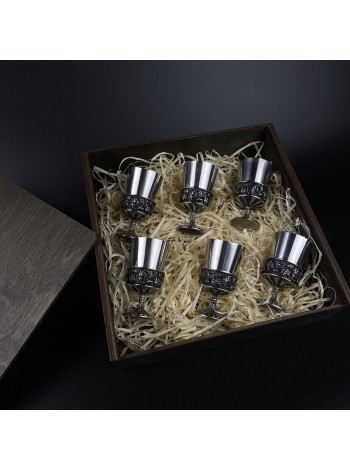 Набір чарок "Монарх" (6 шт.), біла бронза