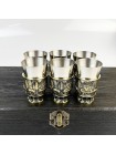 Чарки авторські "Полювання", 6 шт, латунь