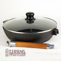 Сковорода чавунна 28 см із кришкою