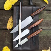 "Шеф", айронвуд, кухонний набір у шкіряній сумці, N690