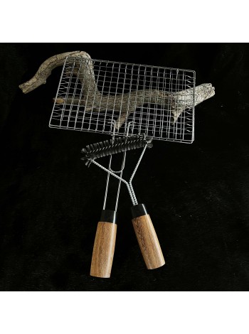 Решітка гриль "Ковбаски" + щітка (венге білий стабілізований)