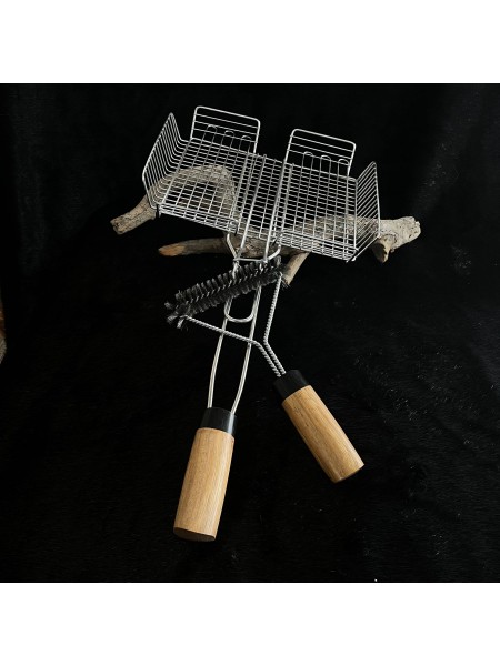 Решітка гриль середня "Барбекю" + щітка (венге білий стабілізований)