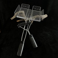 Решітка гриль середня "Барбекю" + щітка (дуб морений стабілізований)