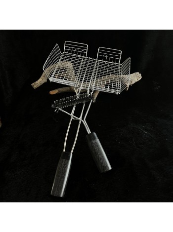 Решітка гриль середня "Барбекю" + щітка (дуб морений стабілізований)