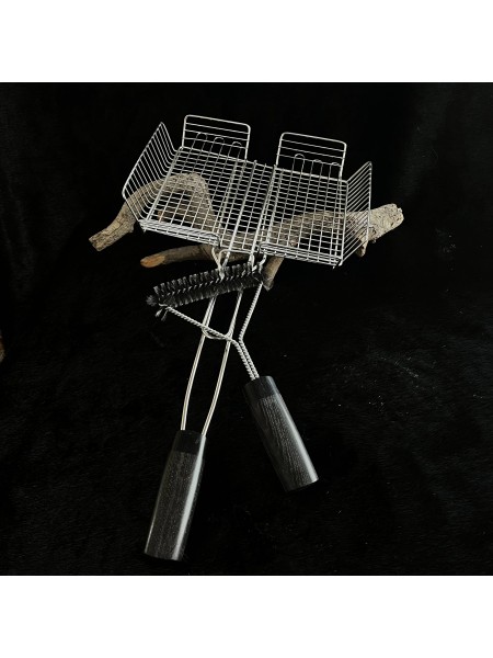 Решітка гриль середня "Барбекю" + щітка (дуб морений стабілізований)