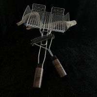 Решітка гриль середня "Барбекю" + щітка (горіх стабілізований)